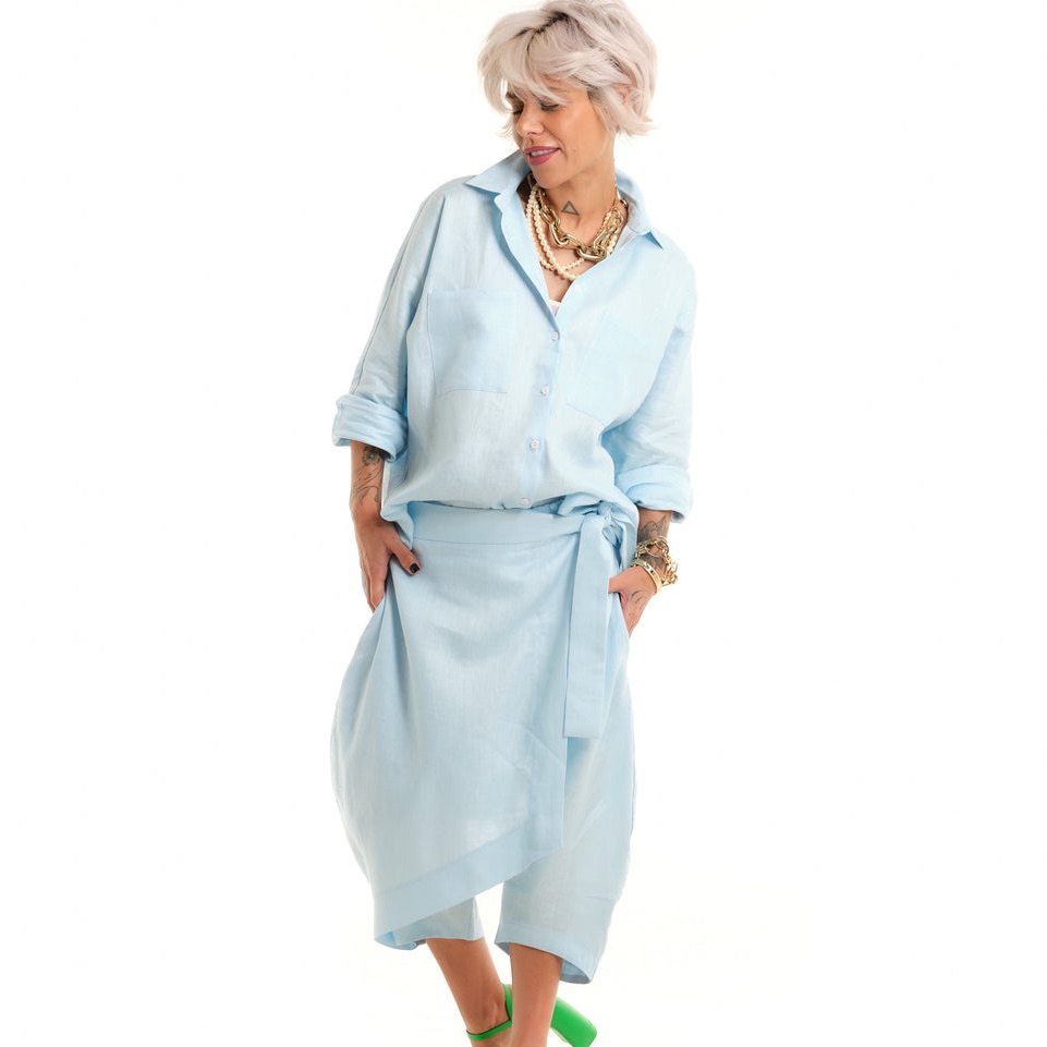 Light Blue Linen Co-Ord Set